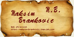 Maksim Branković vizit kartica